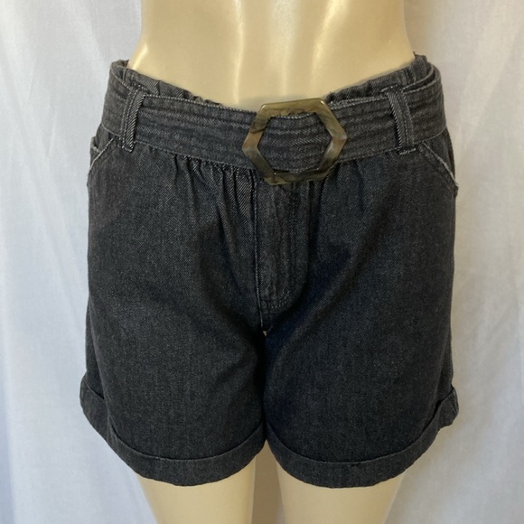 DEMOCRACY Jeans Women’s Black Faded Shorts Size 6 Belted Elastic Waist NWOT - Picture 8 of 8